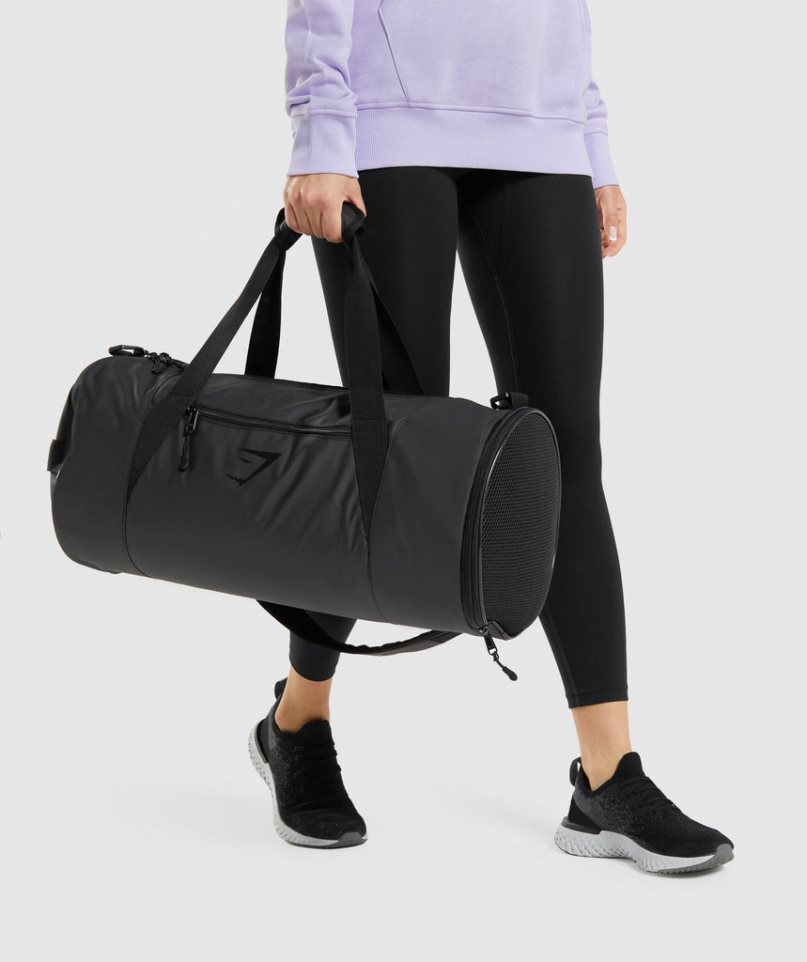 Gymshark Barrel Sports Bag Black | CA 16570A